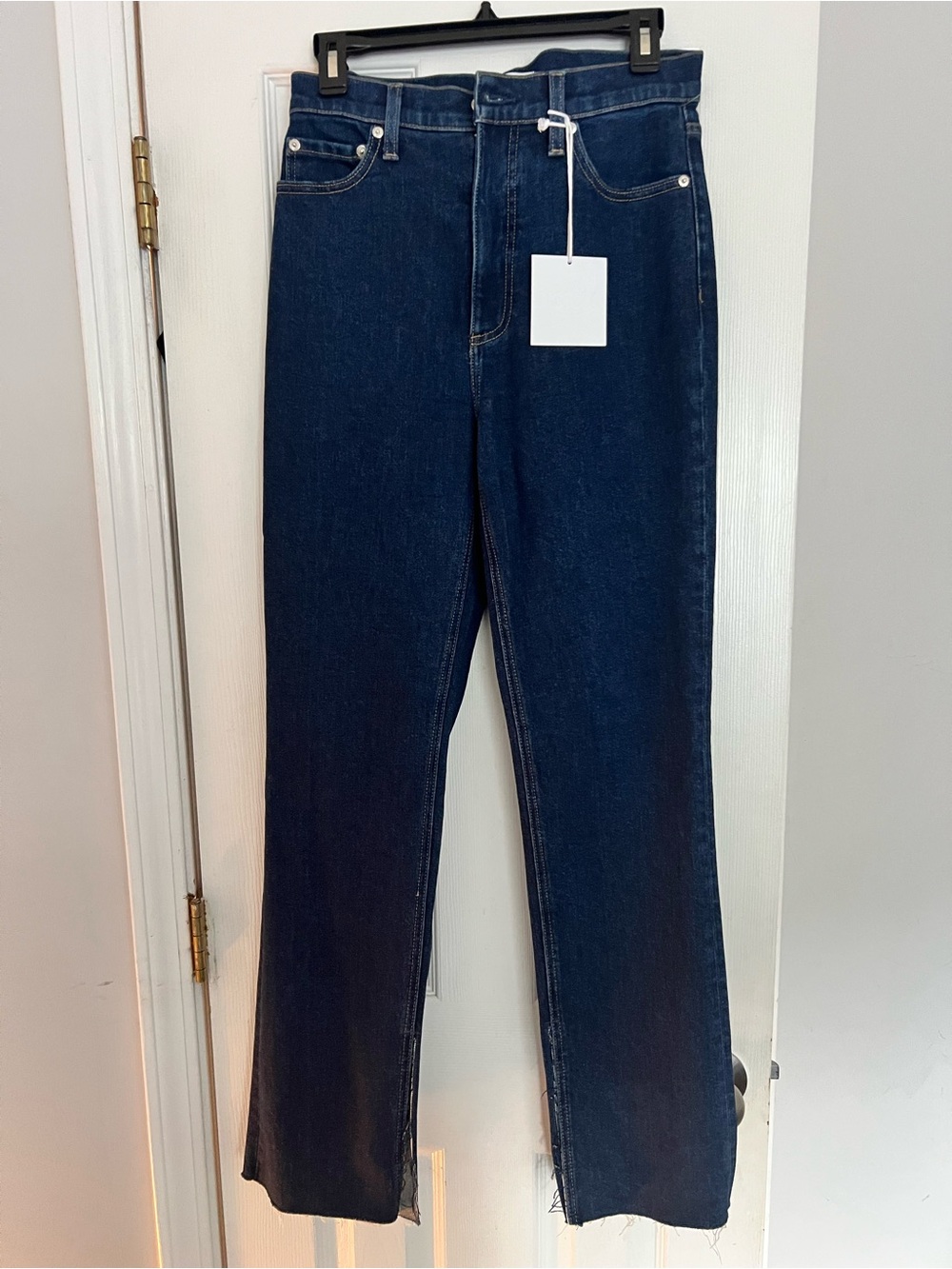 Pistola Super High Rise Dark Blue Side Slit Leg Women's Jeans